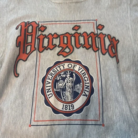 University of Virginia UVA Vintage Sweatshirt Crewneck Pullover Gray M‎